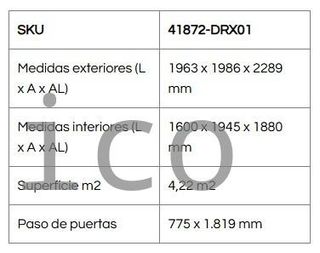 Caseta Metálica Palladium 196x198x228 cm - Duramax