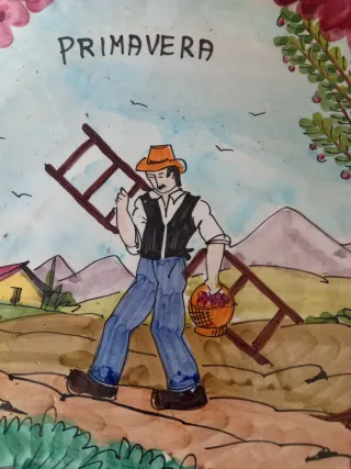 N.4 Piatti Ceramica  rappresentanti le 4 stagioni