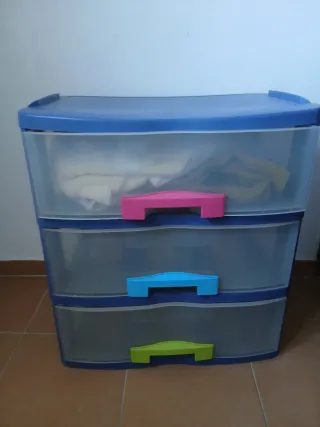 Cajonera Plástico Azul 3 Cajones