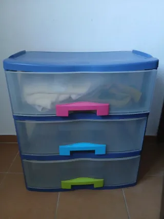 Cajonera Plástico Azul 3 Cajones