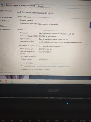 Acer i3 6th Gen Laptop Negro