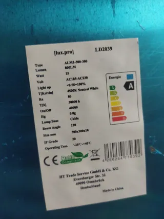 3x Pannello LED 300x300mm