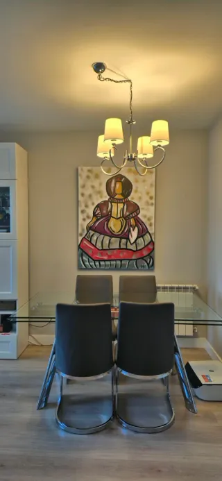 Mesa de cristal y acero extensible 160-200 cm