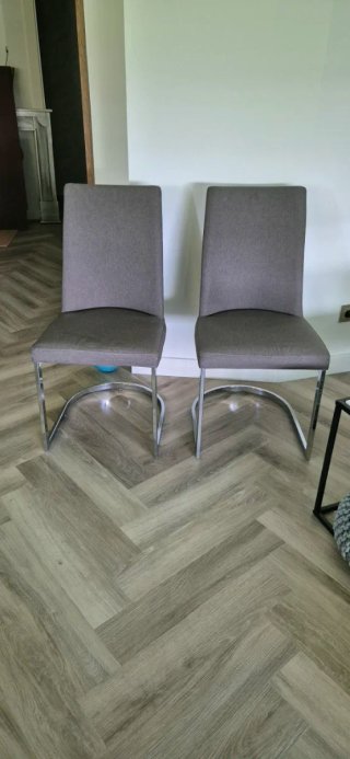 Mesa+sillas (de cristal/acero extensible 160-200cm