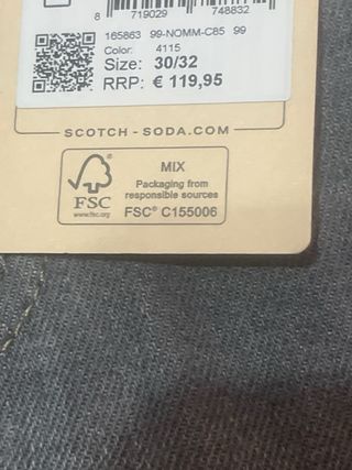 PANTALÓN TEJANO Scotch & Soda T.30 (US) = 40 (ES)
