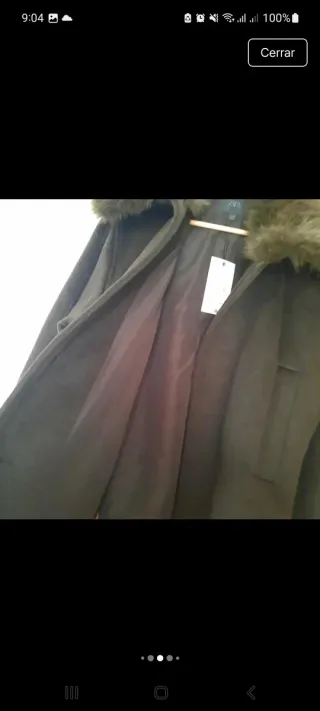 Abrigo corto lana cuello pelo Zara