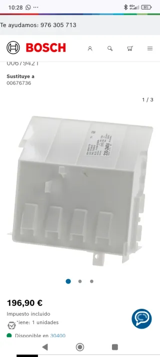 Módulo y motor lavadora Bosch