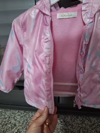 Parka menina 12 meses rosa