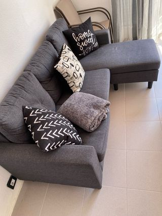 Sofá Chaiselongue Diseño Europeo Gris