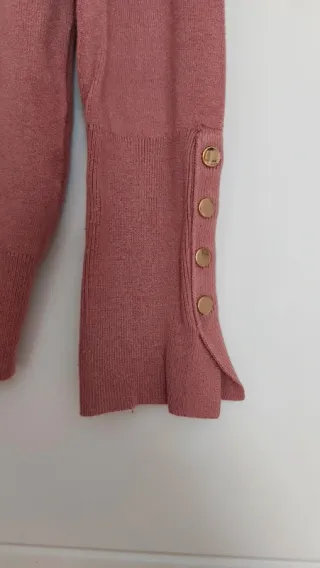 Jersey cuello alto Zara rosa empolvado