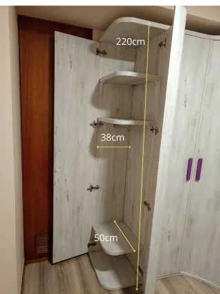 Armario ropero modular blanco y morado