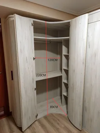 Armario ropero modular blanco y morado