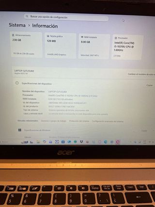 Acer Aspire A515-54 Intel Core i5 238gb 8GB RAM