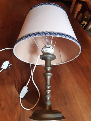 Lampada da tavolo bronzo e tessuto