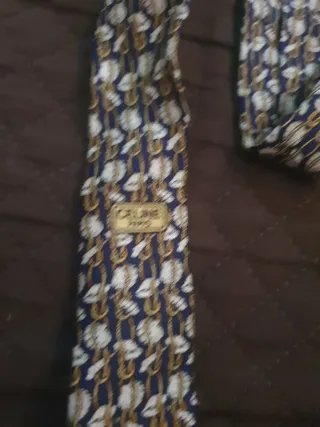 Corbata Celine Azul y Dorada