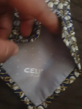 Corbata Celine Azul y Dorada