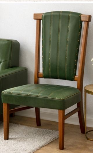 Sofá y 6 Sillas de Cuero Verde