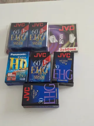 Lote 6 cintas VHS-C JVC y Panasonic nuevas