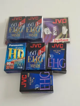 Lote 6 cintas VHS-C JVC y Panasonic nuevas