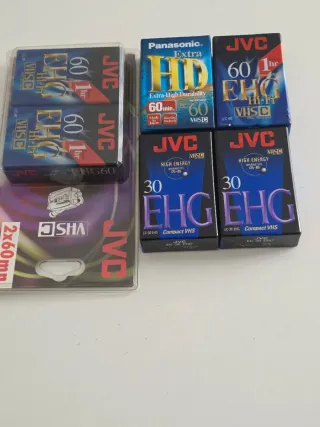 Lote 6 cintas VHS-C JVC y Panasonic nuevas