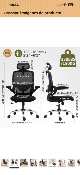 Silla Ergonómica Oficina TONFARY Malla Negra