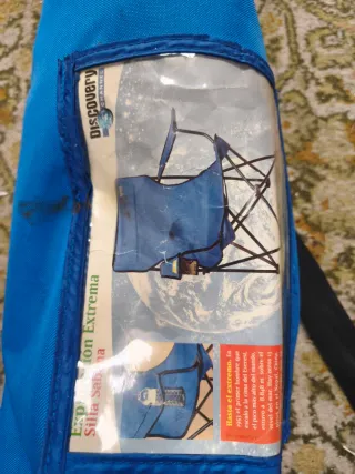 Silla de camping plegable azul discovery