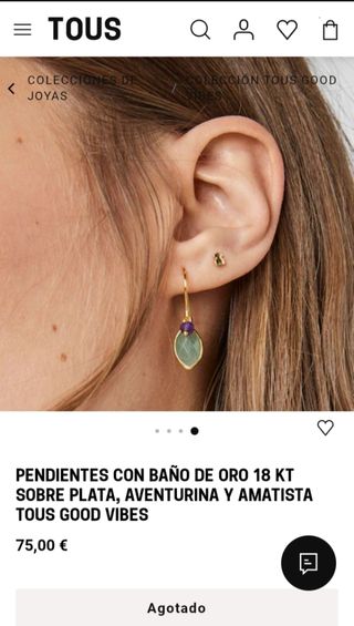 Pendientes Tous Plata-Oro Aventurina-Amatista