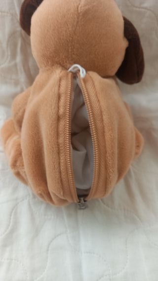 Cagnolino peluche con cuore e zip