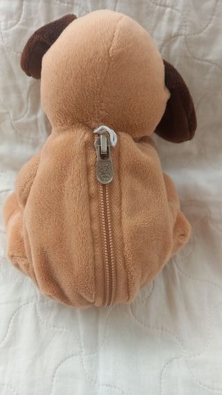 Cagnolino peluche con cuore e zip