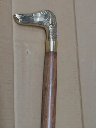 Bastón Bronce Cabeza Perro 93cm