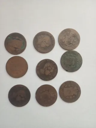 Lote de 9 monedas antiguas