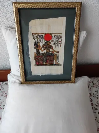 Cuadro Papiro Egipcio Marco Dorado