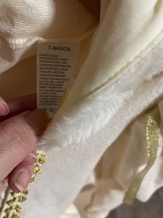 Disfraz infantil princesa crema Talla 7 a 9 años