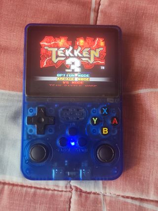 Consola Retro Portátil Transparente Azul