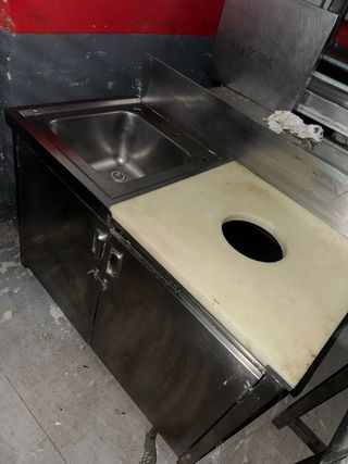 Fregadero Acero Inox 120x60x85 en buen estado
