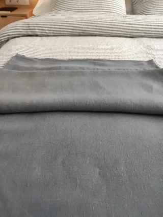 Funda Nórdica Lino Gris azulado.2,60 x 2,40