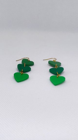Pendientes corazones colgantes verdes