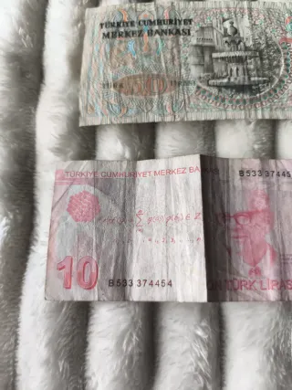 Lote 3 Billetes Antiguos Turquía (500, 50, 10 Lira