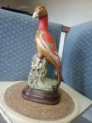 Figura Faisán Dorado Cerámica