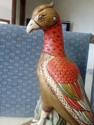 Figura Faisán Dorado Cerámica