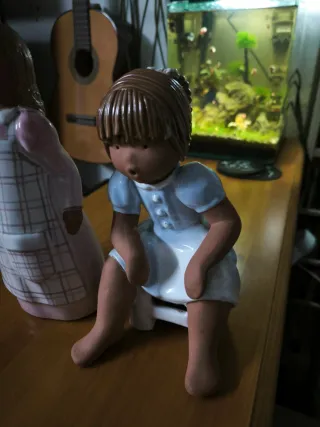 Conjunto 2 figuras cerámica/terracotta