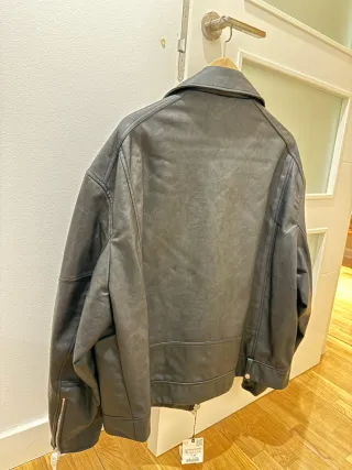 Cazadora Biker Zara Negra Talla XL (Hombre)