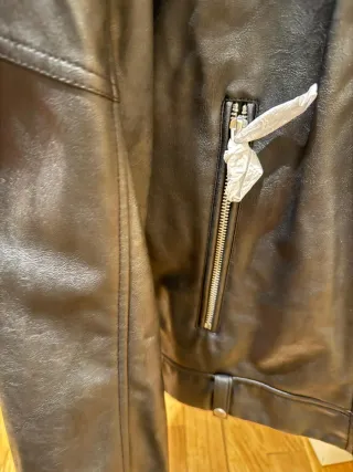 Cazadora Biker Zara Negra Talla XL (Hombre)