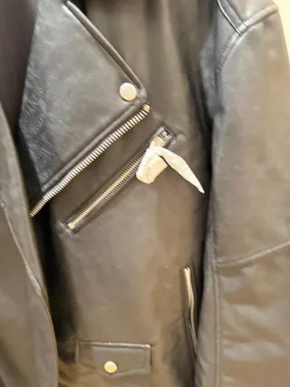 Cazadora Biker Zara Negra Talla XL (Hombre)