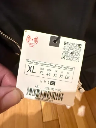 Cazadora Biker Zara Negra Talla XL (Hombre)