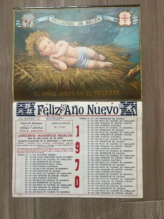 Calendario Antiguo Feliz Año Nuevo 1970