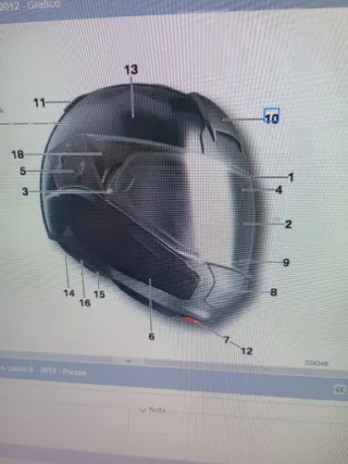 Corredera superior casco System 6 BMW