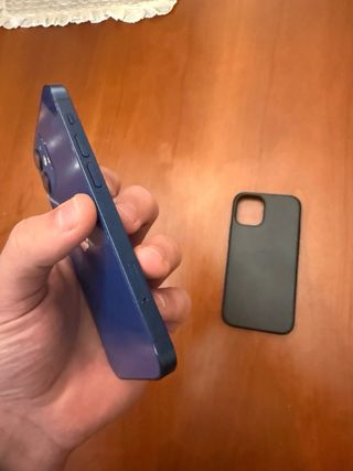 iPhone 12 Mini Blu + Custodia Nera