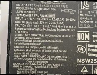 Carregador Lenovo Thinkpad Adaptador 45W 20V