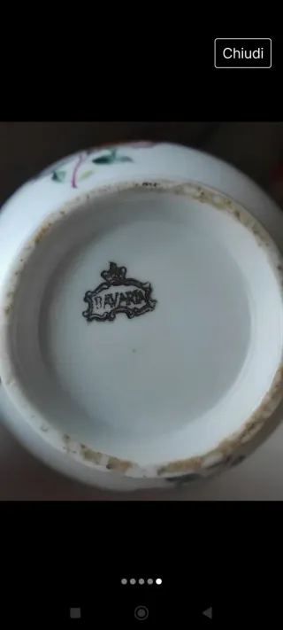 Zuccheriera in ceramica con decoro floreale